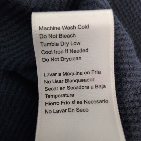 Jachs MFG Men's XL Thermal Shirt Navy Blue Waffle Knit Crewneck Long Sleeve - Picture 6 of 12